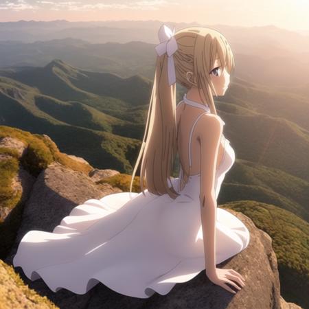 00140-902533255-1girl, (anime style_1.2) of a woman standing on the edge of a mountain, inspiring, hair ribbons, eyes close, bending over, weari.png